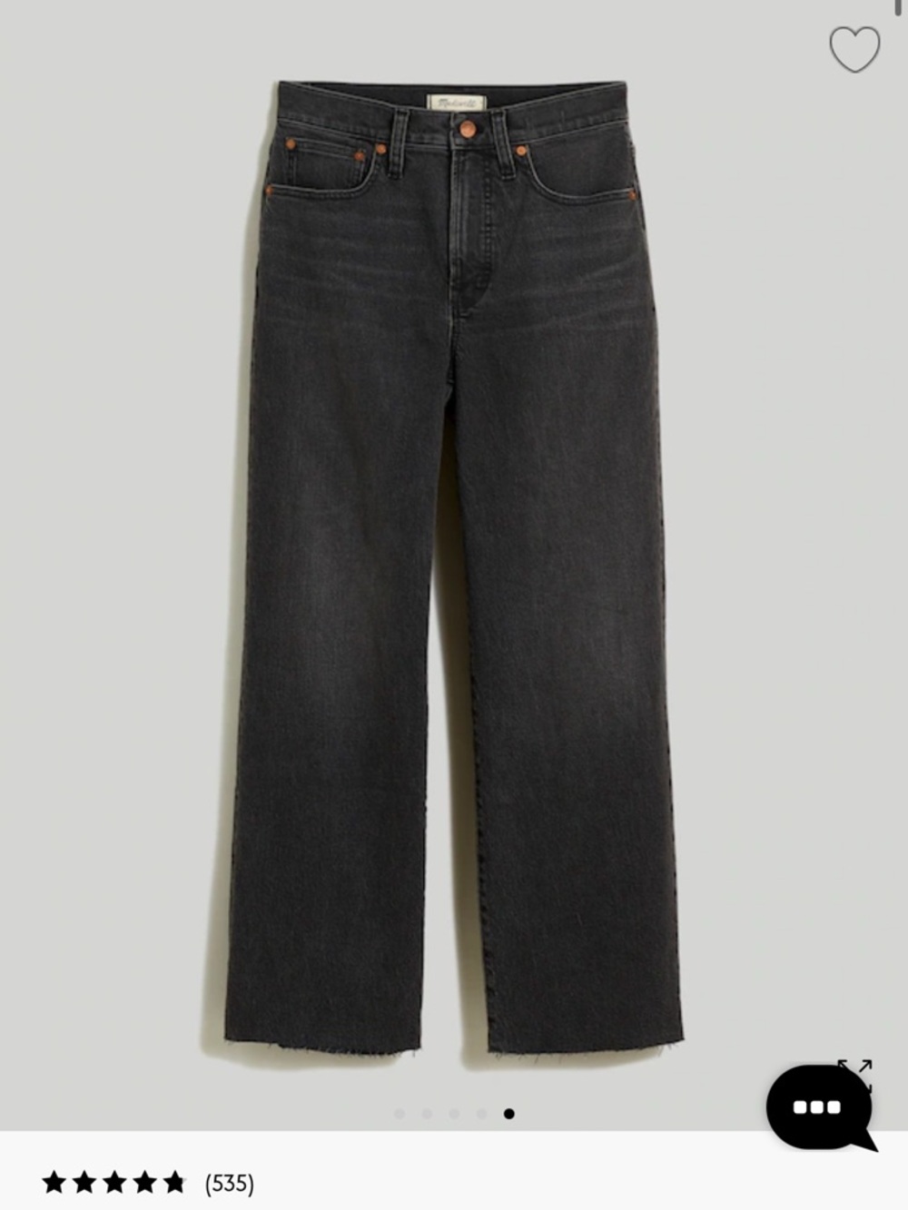 Madewell Perfect Vintage Washed Black High-Rise Cropped Wide-Leg Jean - Picture 6 of 9
